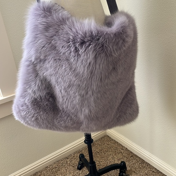 Beautiful fox fur satchel purse velvet lined - Picture 2 of 8